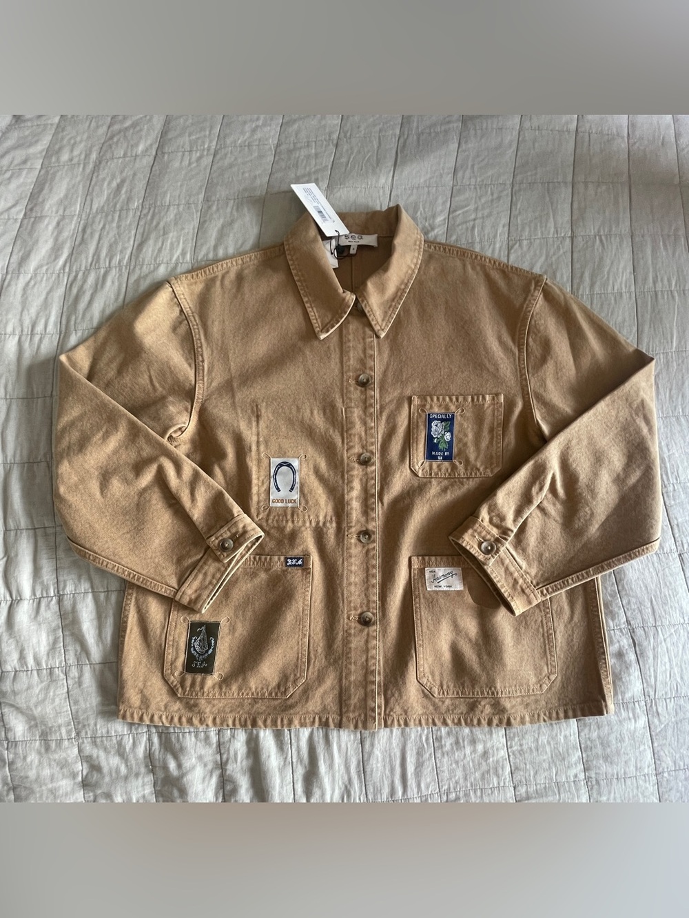 Sea Ny Winslow Jacket Womens Small in Tan
